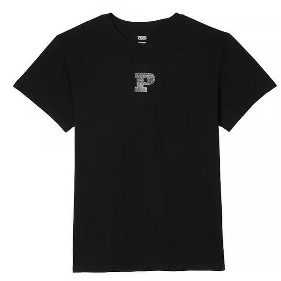 PINK Victoria's Secret Tops - PINK OVERSIZED SHORT-SLEEVE CAMPUS T-SHIRT